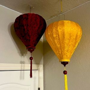 Two Vietnam silk lanterns